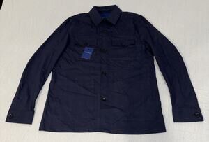Collars & Co Mens Maverick Blazer Navy Linen Cotton Chore Jacket NK-6027 Lg NWT